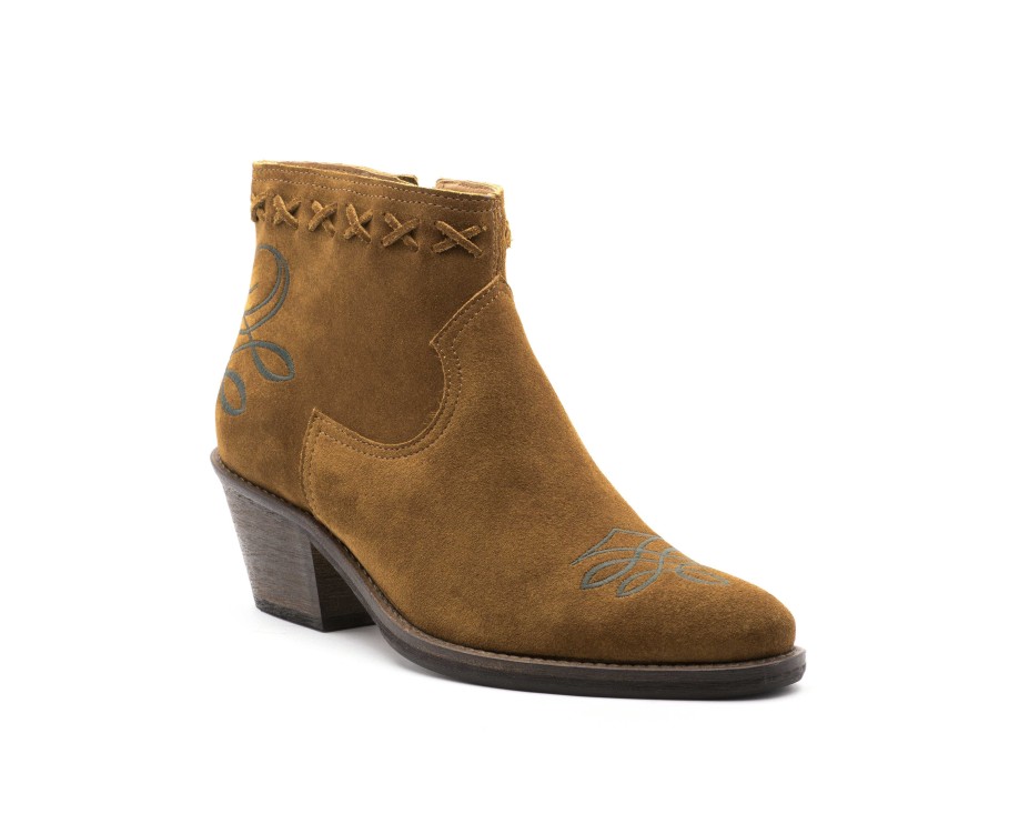 Botas De Salto Alto | Camport Bota Texas Girl Camel Escuro