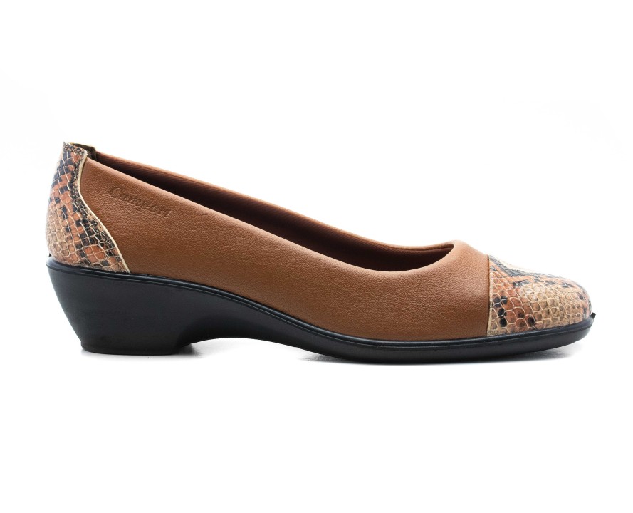 Sapatos | Camport Sapato Dress Code Stretch Camel